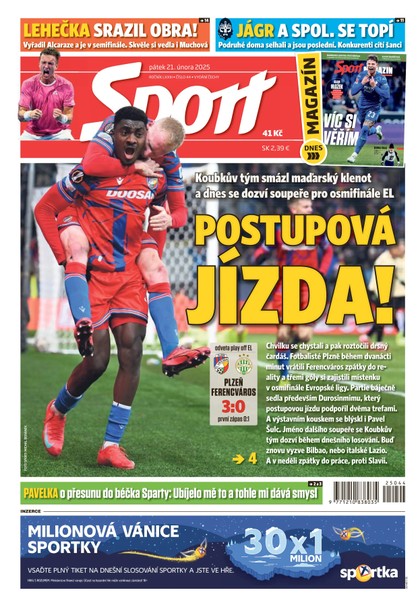 E-magazín Sport - 21.02.2025 - CZECH NEWS CENTER a. s.