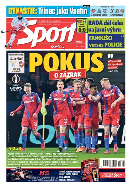 E-magazín Sport - 13.03.2025 - CZECH NEWS CENTER a. s.