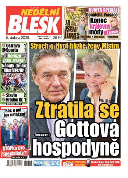 E-magazín NEDĚLNÍ BLESK - 06.04.2025 - CZECH NEWS CENTER a. s.