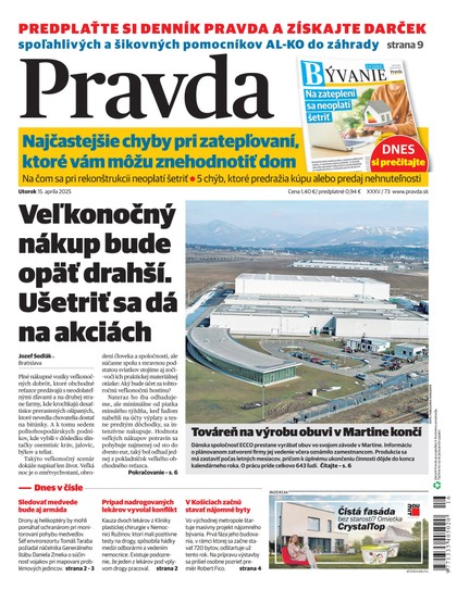 E-magazín Denník Pravda 15. 4. 2025 - OUR MEDIA SR a. s.