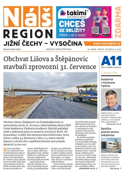 E-magazín Náš Region - Vysočina 16/2025 - A 11 s.r.o.