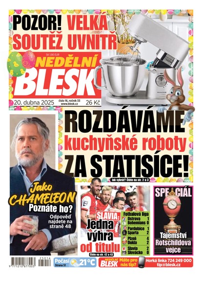 E-magazín NEDĚLNÍ BLESK - 20.04.2025 - CZECH NEWS CENTER a. s.