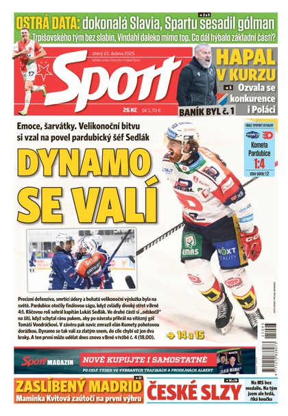 E-magazín Sport - 22.04.2025 - CZECH NEWS CENTER a. s.