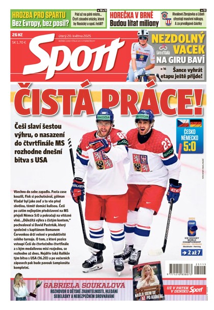 E-magazín Sport - 20.05.2025 - CZECH NEWS CENTER a. s.