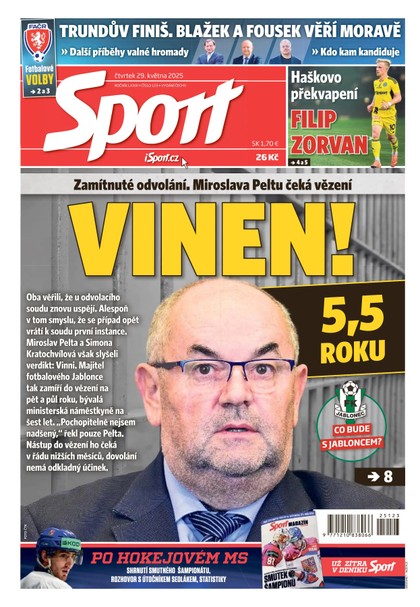 E-magazín Sport - 29.05.2025 - CZECH NEWS CENTER a. s.