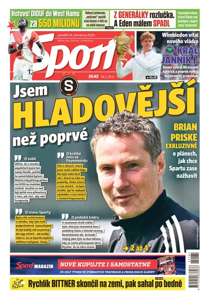 E-magazín Sport - 14.07.2025 - CZECH NEWS CENTER a. s.