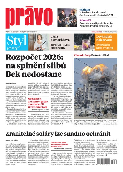 E-magazín Deník Právo - 22.7.2025 - Borgis, a.s.