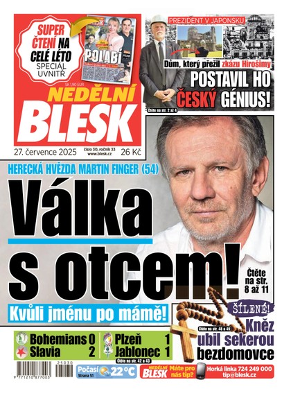 E-magazín NEDĚLNÍ BLESK - 27.07.2025 - CZECH NEWS CENTER a. s.