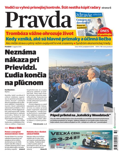 E-magazín Denník Pravda 4. 8. 2025 - OUR MEDIA SR a. s.
