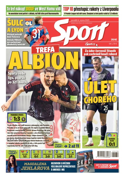 E-magazín Sport - 04.08.2025 - CZECH NEWS CENTER a. s.