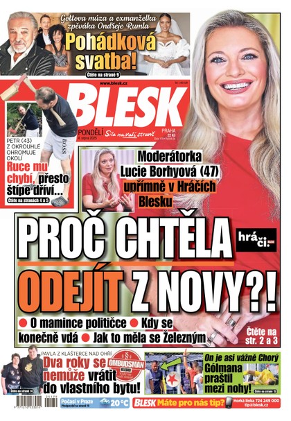 E-magazín Blesk - 04.08.2025 - CZECH NEWS CENTER a. s.