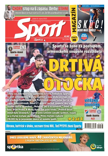 E-magazín Sport - 08.08.2025 - CZECH NEWS CENTER a. s.
