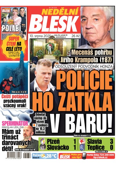 E-magazín NEDĚLNÍ BLESK - 10.08.2025 - CZECH NEWS CENTER a. s.
