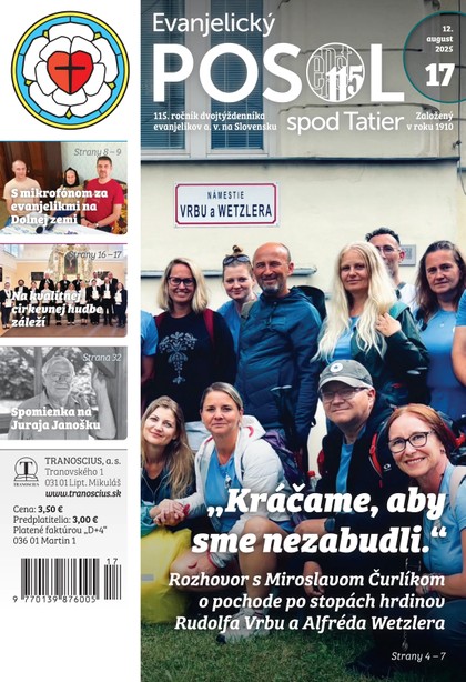 E-magazín Evanjelický posol spod Tatier 17/2025 - TRANOSCIUS a.s.