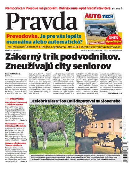 E-magazín Denník Pravda 13. 8. 2025 - OUR MEDIA SR a. s.