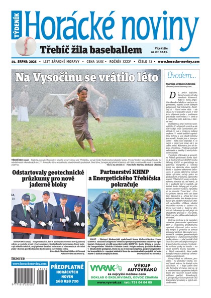 E-magazín Horácké noviny 33/2025 - Horácké noviny