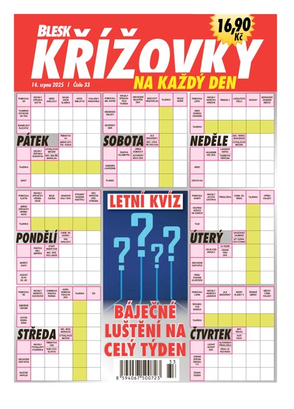 E-magazín BLESK KŘÍŽOVKY NA KAŽDÝ DEN - 33/2025 - CZECH NEWS CENTER a. s.