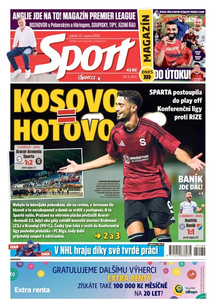 E-magazín Sport - 15.8.2025 - CZECH NEWS CENTER a. s.