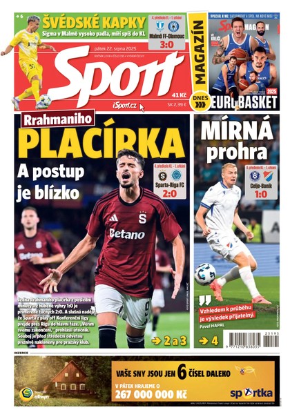 E-magazín Sport - 22.08.2025 - CZECH NEWS CENTER a. s.