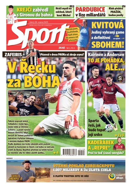 E-magazín Sport - 26.08.2025 - CZECH NEWS CENTER a. s.