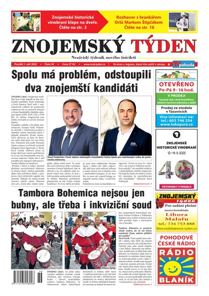 E-magazín Znojemský týden 36/2025 - Znojemský týden