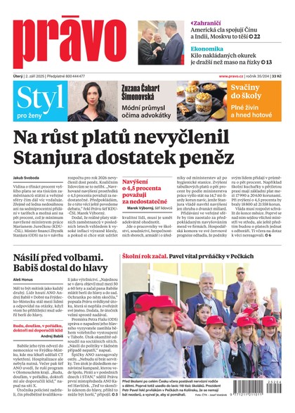 E-magazín Deník Právo - 2.9.2025 - Borgis, a.s.