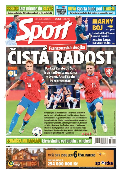 E-magazín Sport - 03.09.2025 - CZECH NEWS CENTER a. s.