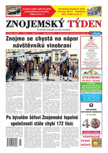 E-magazín Znojemský týden 37/2025 - Znojemský týden