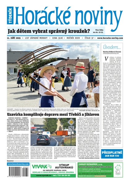 E-magazín Horácké noviny 37/2025 - Horácké noviny