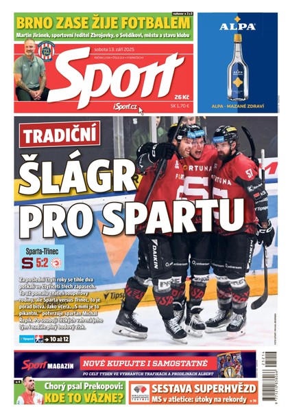E-magazín Sport - 13.09.2025 - CZECH NEWS CENTER a. s.