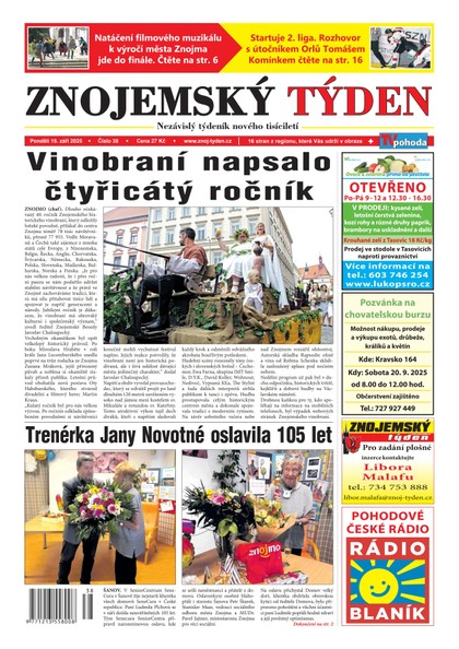 E-magazín Znojemský týden 38/2025 - Znojemský týden