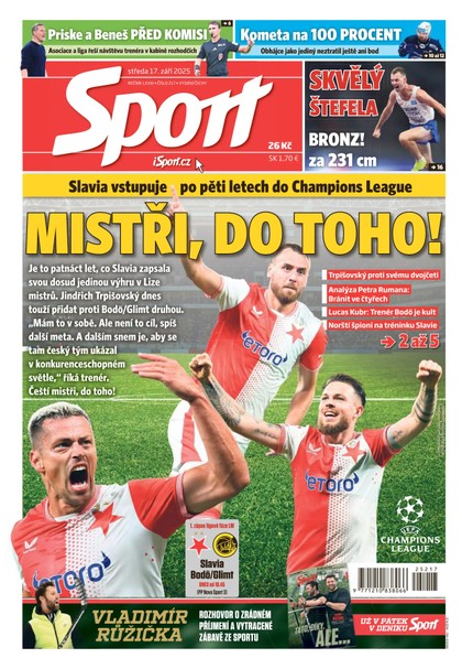 E-magazín Sport - 17.09.2025 - CZECH NEWS CENTER a. s.