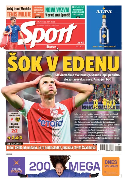 E-magazín Sport - 18.09.2025 - CZECH NEWS CENTER a. s.