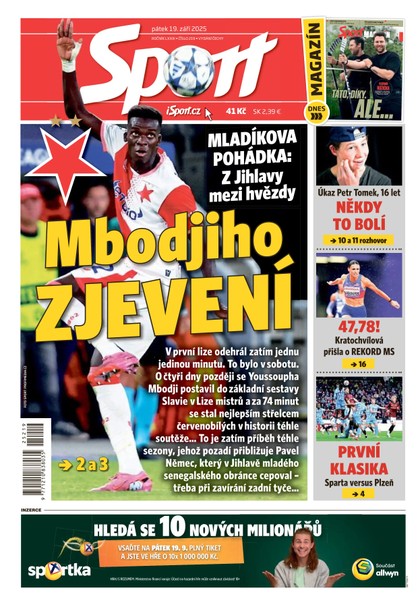 E-magazín Sport - 19.09.2025 - CZECH NEWS CENTER a. s.