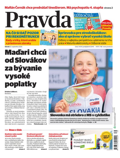 E-magazín Denník Pravda 23. 9. 2025 - OUR MEDIA SR a. s.