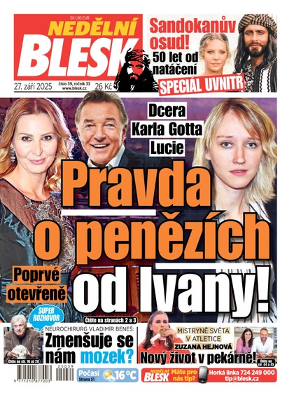 E-magazín NEDĚLNÍ BLESK - 28.09.2025 - CZECH NEWS CENTER a. s.
