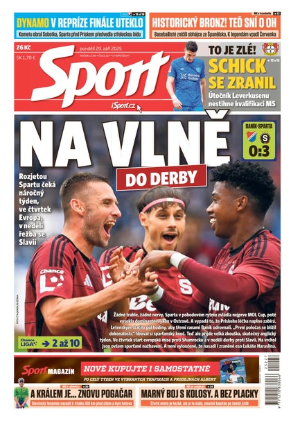 E-magazín Sport - 29.09.2025 - CZECH NEWS CENTER a. s.