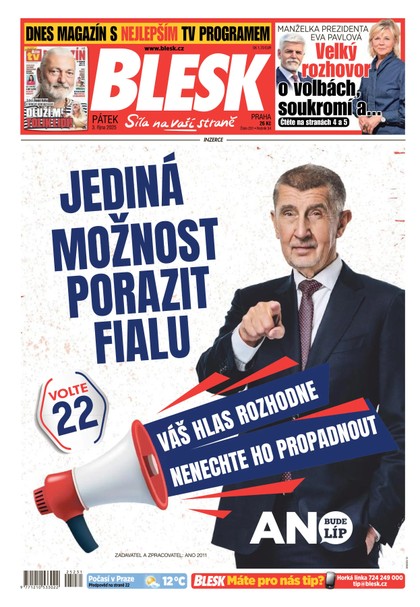 E-magazín Blesk - 03.10.2025 - CZECH NEWS CENTER a. s.