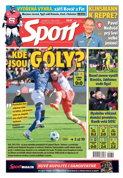 E-magazín Sport - 27.10.2025 - CZECH NEWS CENTER a. s.