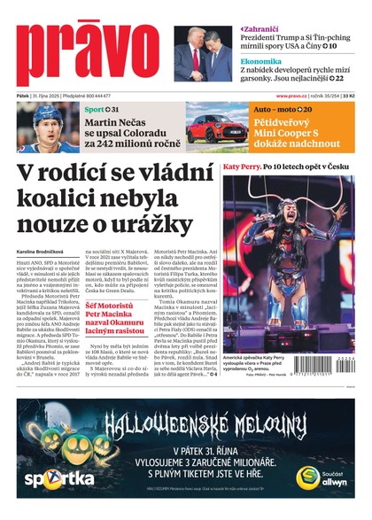 E-magazín Deník Právo - 31.10.2025 - Borgis, a.s.