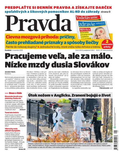 E-magazín Denník Pravda 3. 11. 2025 - OUR MEDIA SR a. s.