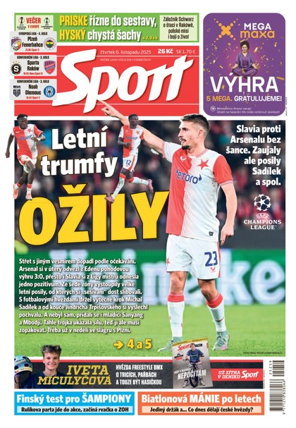 E-magazín Sport - 06.11.2025 - CZECH NEWS CENTER a. s.