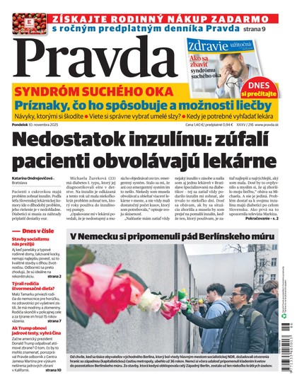 E-magazín Denník Pravda 10. 11. 2025 - OUR MEDIA SR a. s.