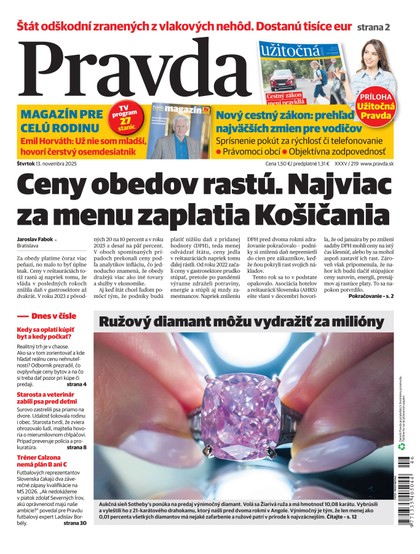 E-magazín Denník Pravda 13. 11. 2025 - OUR MEDIA SR a. s.