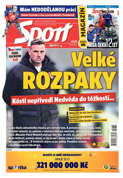 E-magazín Sport - 14.11.2025 - CZECH NEWS CENTER a. s.