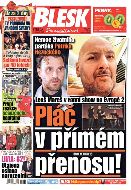 E-magazín Blesk - 19.11.2025 - CZECH NEWS CENTER a. s.