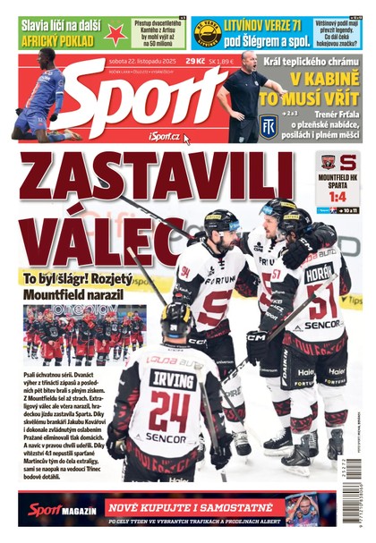 E-magazín Sport - 22.11.2025 - CZECH NEWS CENTER a. s.
