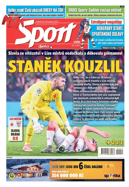 E-magazín Sport - 26.11.2025 - CZECH NEWS CENTER a. s.