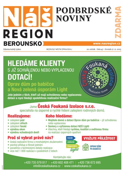 E-magazín Náš Region - Berounsko 47/2025 - A 11 s.r.o.