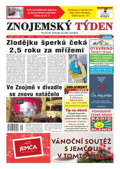 E-magazín Znojemský týden 49/2025 - Znojemský týden